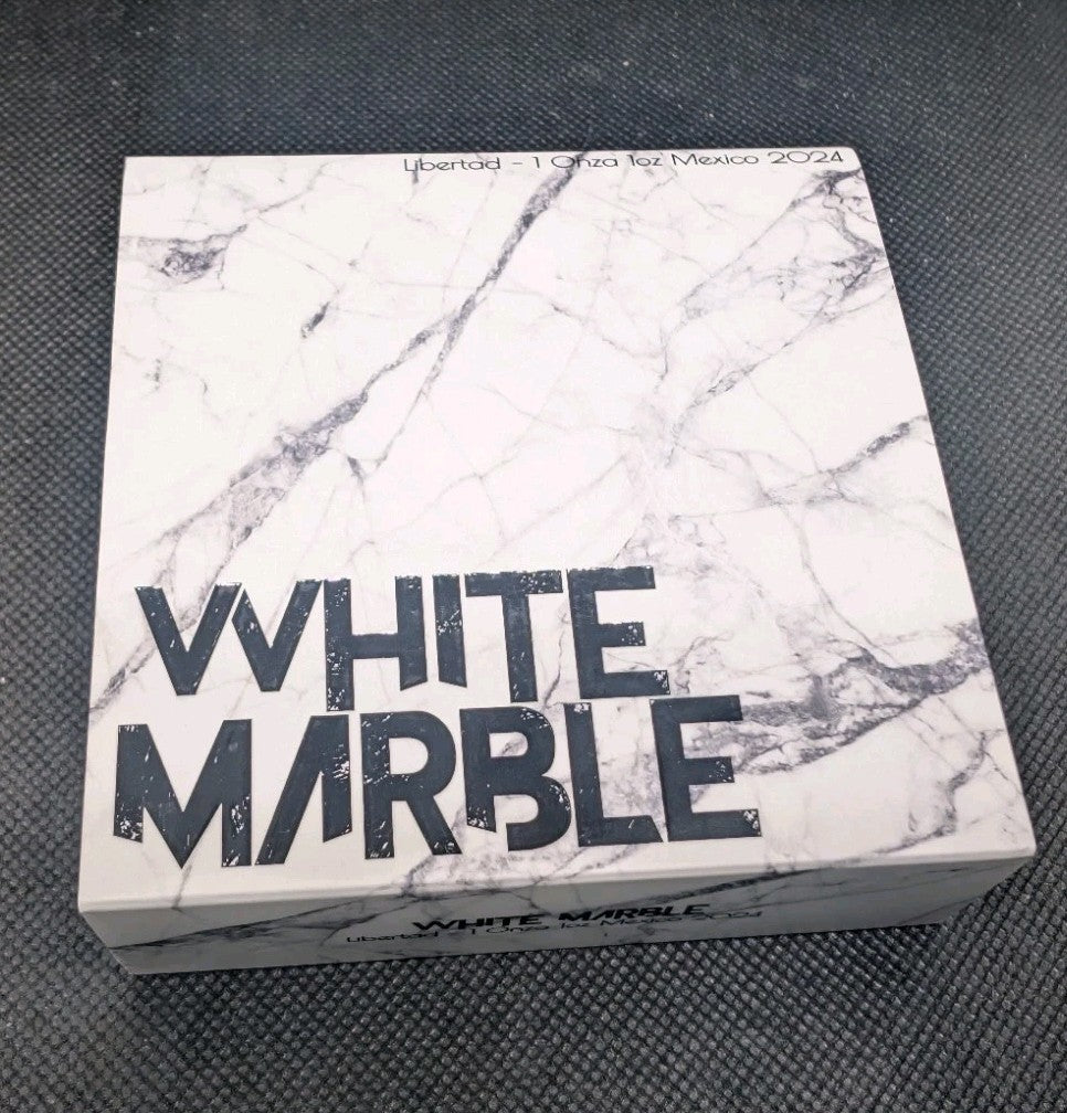 2024 1 oz .999 Silver Libertad Mexico Colorized White Marble Edition Coin Low Mi3