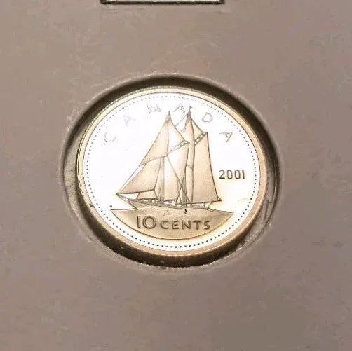 Canada 2001 Proof Silver Ten Cent Piece - Dime - 2.32g of .925 Sterling Silver - NumisFind