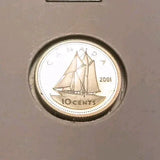 Canada 2001 Proof Silver Ten Cent Piece - Dime - 2.32g of .925 Sterling Silver - NumisFind