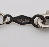 Beautiful Vintage Sterling Silver Heart Locket Figaro Chain Necklace 19"3