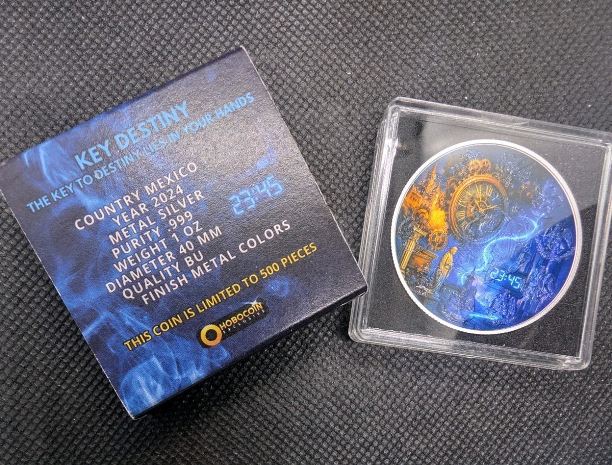 2024 1 oz .999 Silver Libertad Mexico Colorized Key Destiny Edition Coin Low Min2