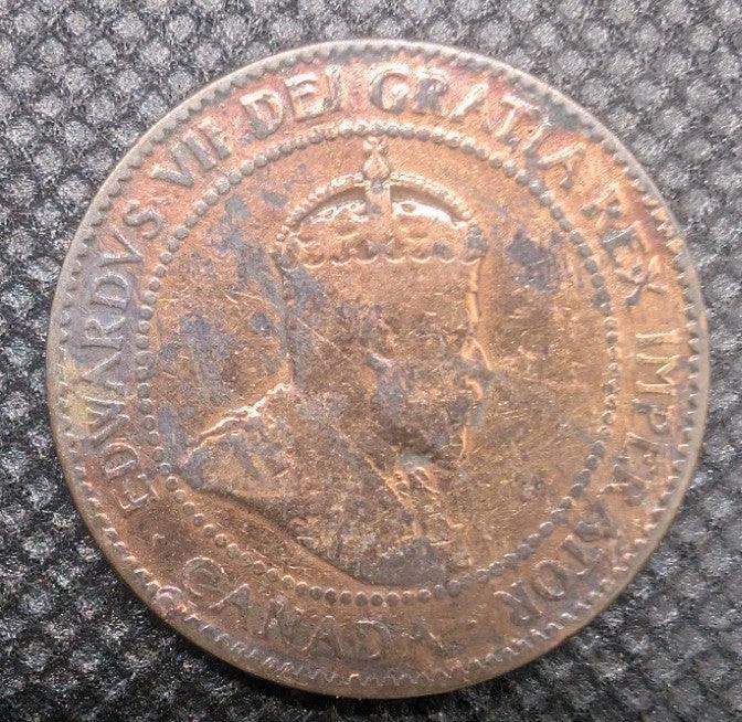 1906 CANADA LARGE CENT PENNY COIN - Cleaned G details with beautiful luster - NumisFind