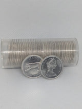 Roll of 1967 Canada Silver Quarter Coins, 25 Cents, UNC BU, Canadian 80% silver - NumisFind