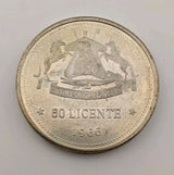 1966 Lesotho Silver 50 Cent Licente Coin UNC - 0.900 Silver 28.1g0
