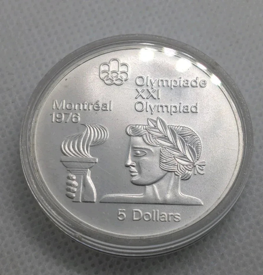 1974 Canada RCM 5 Dollar Silver 1976 Montreal Olympics Silver Coin-Athlete/Torch - NumisFind