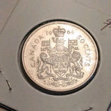 1964 Canadian 50 Cents .800 Silver Half Dollar Queen Elizabeth II UNC - NumisFind