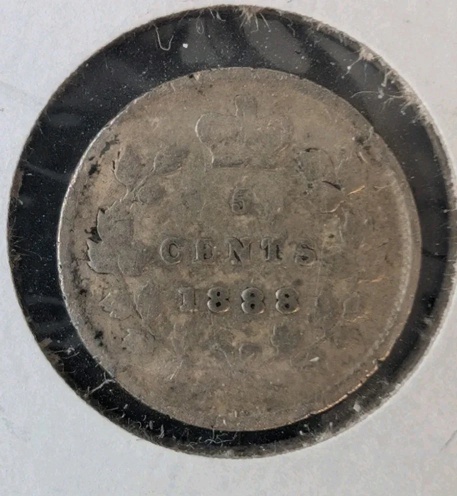 1888 Canada 5 Cents Silver Coin Queen Victoria Early Date Low Grade G-4 - NumisFind