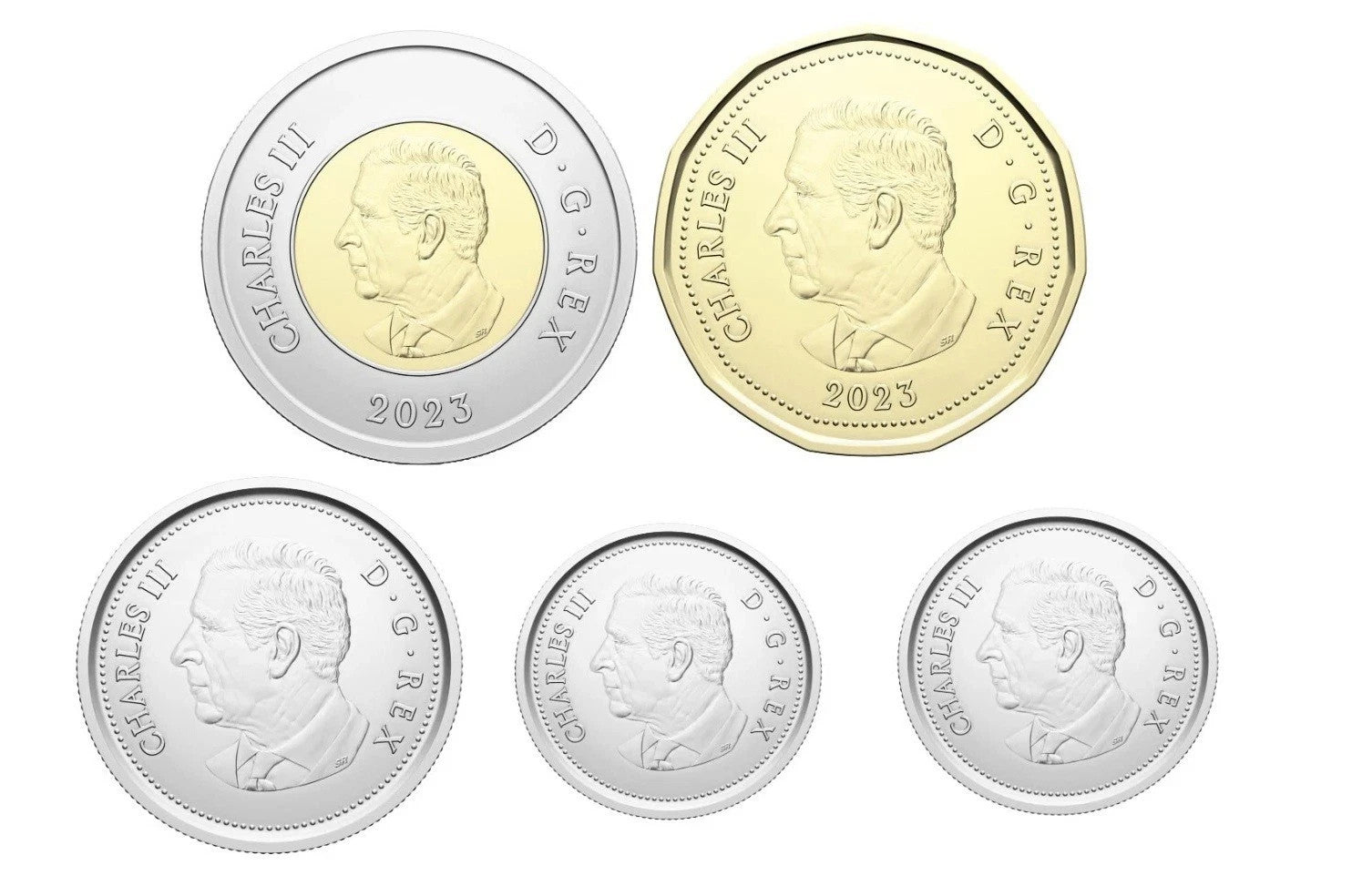 Canada 2023 King Charles III 5 Coin Set of First Strike Coinage!!1