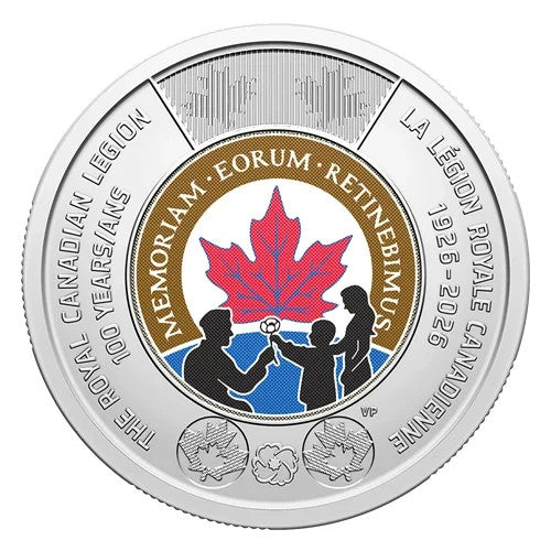 2026 Canada $2 Toonie Colourized Royal Canadian Legion 100 Anniv UNC0