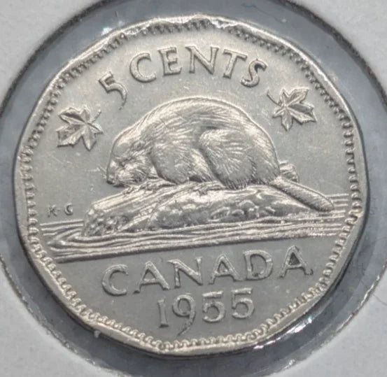 1955 Canada 5 Cent George VI Canadian Nickel Coin Five Cents - NumisFind