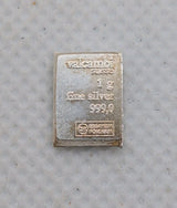 1 Gram .999 Fine Silver Bar - Valcambi Suisse CombiBar piece - UNC0