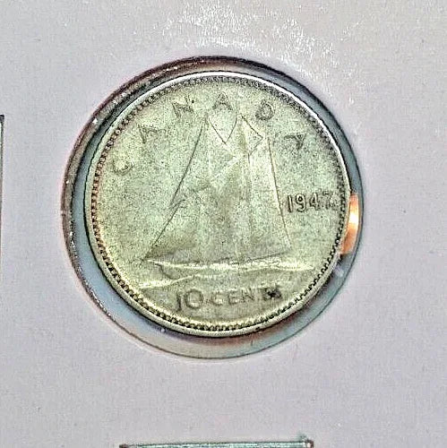 Canada 1947ML Silver 10 CENT - Nice Coin Book filler ~ average circulated - NumisFind