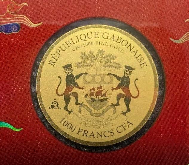 The Year of The Horse 1/1000 Oz 999 Gold Coin 1000 Francs Gabon Chad - NumisFind