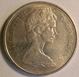 1966 Canadian 50 Cents .800 Silver Half Dollar Queen Elizabeth II - AU - NumisFind