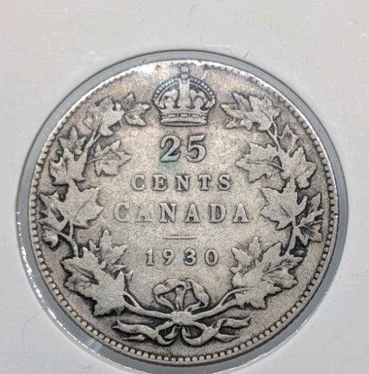 1930 Canadian Quarter - Canada 25 Cent Silver Coin - Circulated - NumisFind