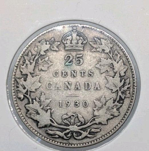 1930 Canadian Quarter - Canada 25 Cent Silver Coin - Circulated - NumisFind