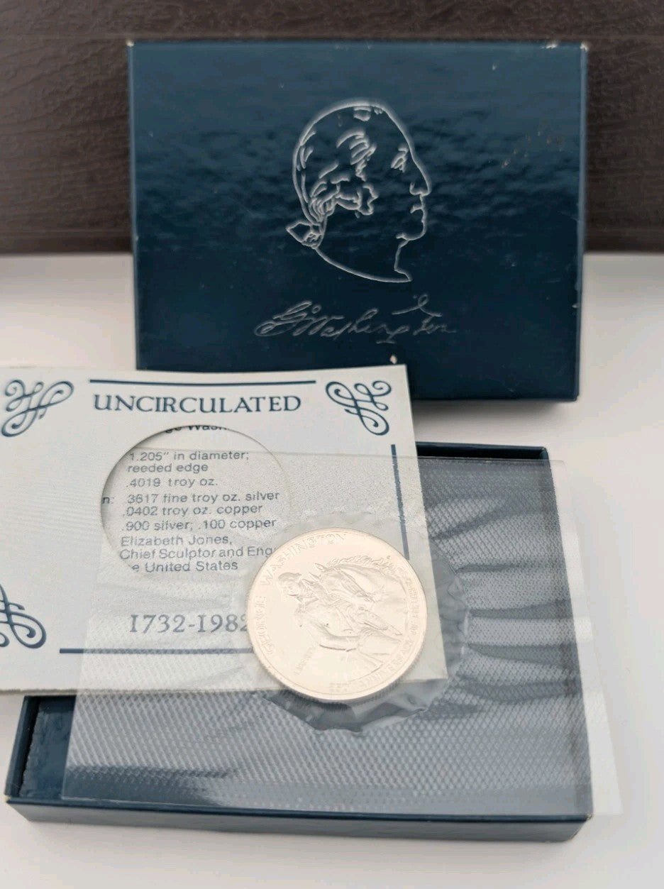 1982-D George Washington Commemorative Half Dollar Proof 50C 90% SIlver US Coin0