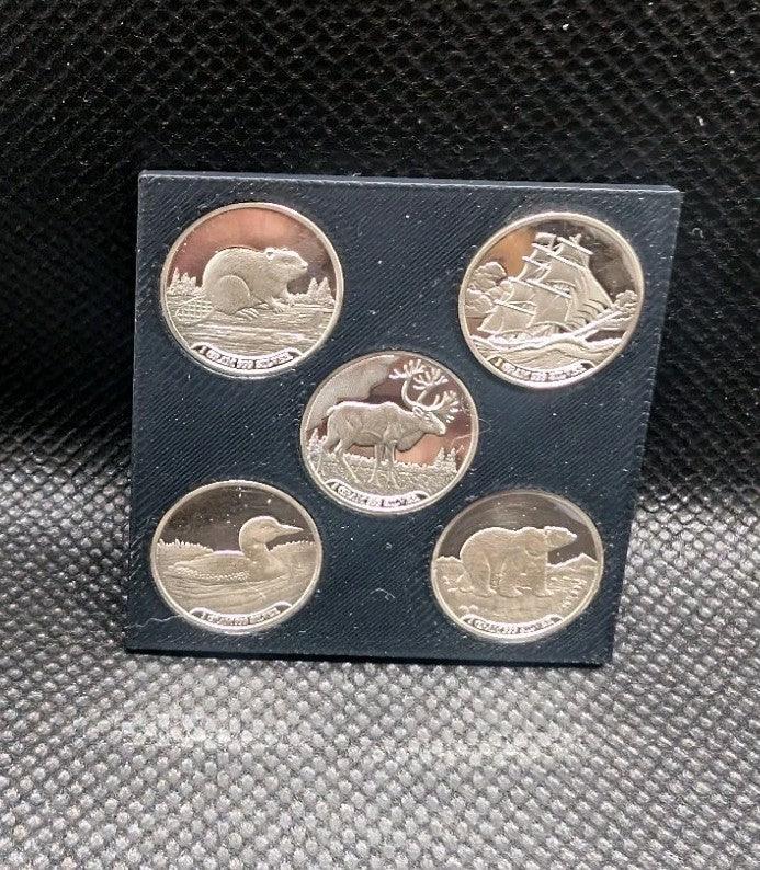 CANADA 5x1 GRAM .999 FINE SILVER ROUND SILVER MAPLES 5 Different Designs - NumisFind
