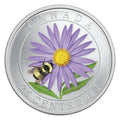 2012 CANADA 25 cent Coloured Coin - Aster & bumblebee - NumisFind