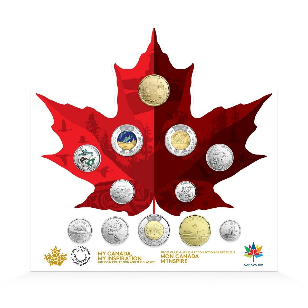 2017 Canada My Canada My Inspiration 150th anniversary uncirculated 12 coin set0