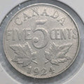 Canada Nickel 5 Cents 1924 - Circulated - Shipping Low Cost - NumisFind