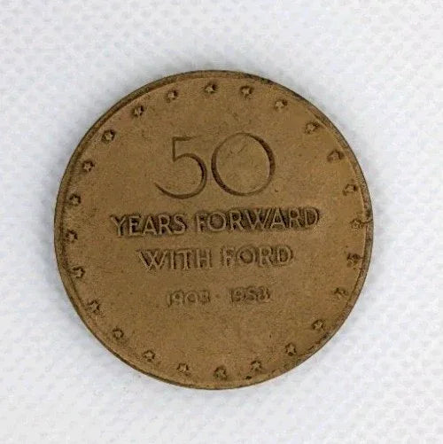 1953 - Henry Ford 50 years Forward Car Coin Medal Medallion Token - NumisFind