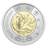 Canada 2024 Inuit Nunangat Non and Coloured BU UNC Toonies from a Roll!!2