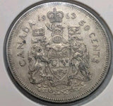 1963 Canadian 50 Cents .800 Silver Half Dollar Queen Elizabeth II Circulated - NumisFind
