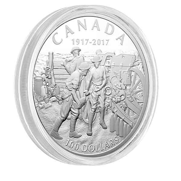 750 Mintage - 10oz Pure Silver 9999 - 2017 Vimy Ridge $100 Coin - With box & COA - NumisFind