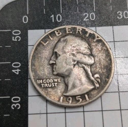 1951 USA United States 25c Washington Quarter .900 Silver Circulated - NumisFind