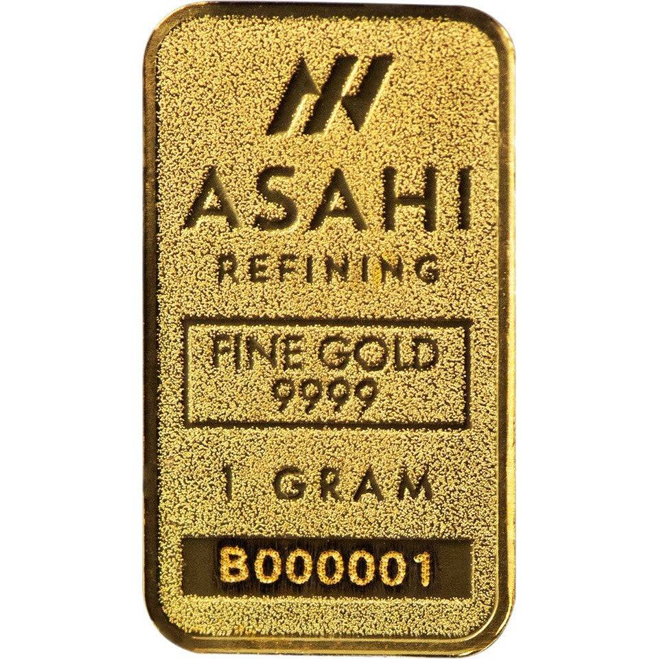 1g .999 fine Gold asahi Bullion Bar. Solid pure 24k gold for investment/gift3