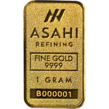 1g .999 fine Gold asahi Bullion Bar. Solid pure 24k gold for investment/gift3