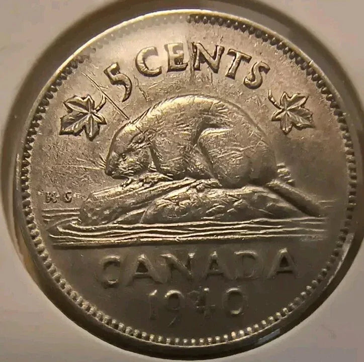 CANADA NICKEL 5 CENTS 1940 CIRCULATED SHIPPING LOW COST - NumisFind