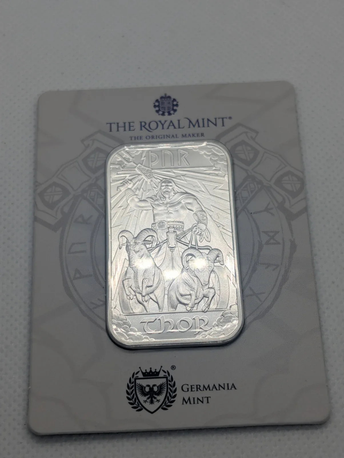 2025 The Royal Mint & Germania Mint partnered 1 oz Silver Bar Norse Gods Thor - NumisFind