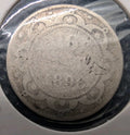 1896 Canada 5 Cents Silver Coin – Queen Victoria – Heavy Circulation – Key Date0