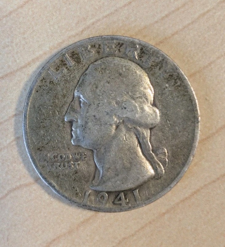 1941 WASHINGTON Quarter Dollar - United States 0.25 USA 25 Cents - 90% Silver0