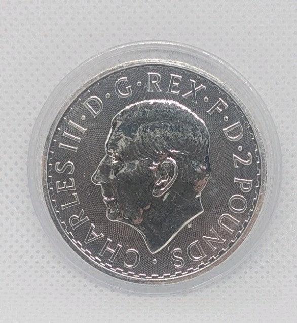 2023 1oz Silver Britannia KCIII Royal Mint Silver Bullion Coin in Capsule - NumisFind