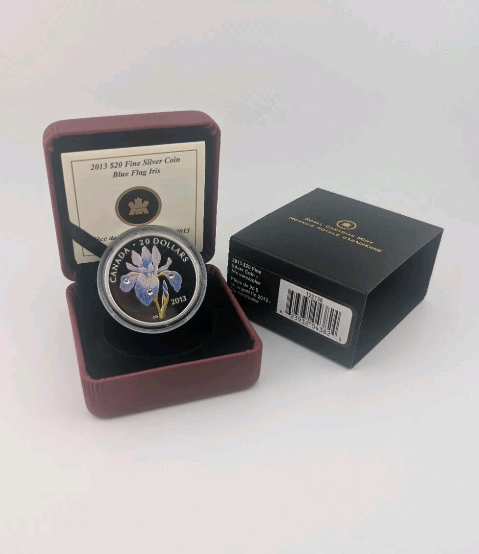 2013 Canada $20 FINE SILVER COIN - Iris Versicolor - Blue Flag Iris2