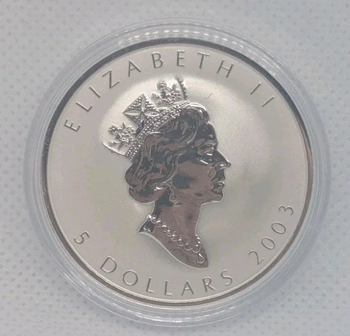 2003 Hologram Maple Leaf Good Fortune Pure 1oz .9999 silver coin Canada - NumisFind