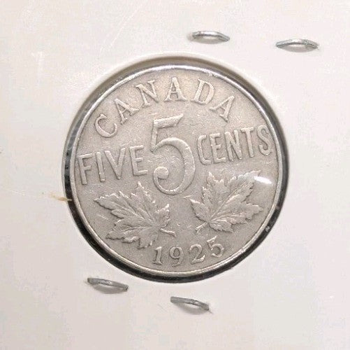 1925 Canada Nickel 5 Cents Key Date! Nice!0
