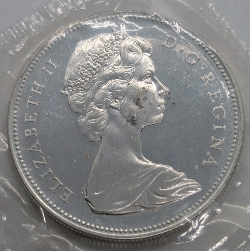 1966 80% Silver Canadian Canada Silver Dollar BU From PL Set Sealed1