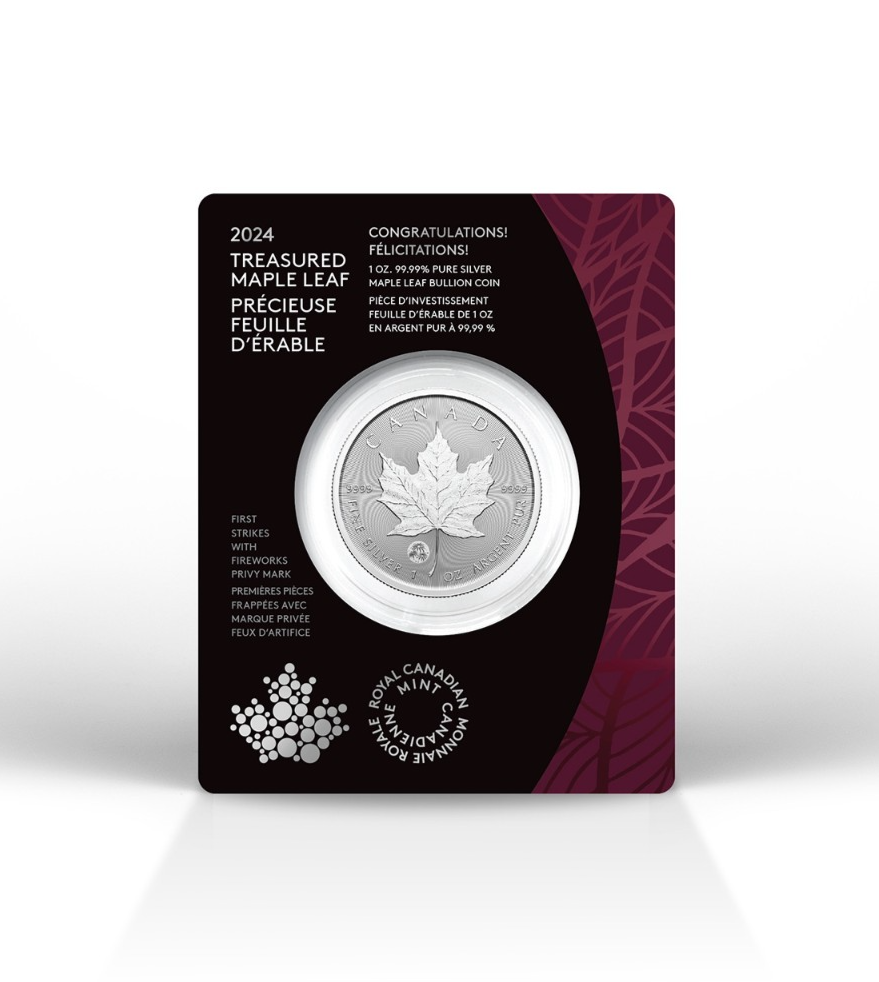 2024 $5 Treasured Silver Maple Leaf First Strikes: Congratulations Privy Mark0