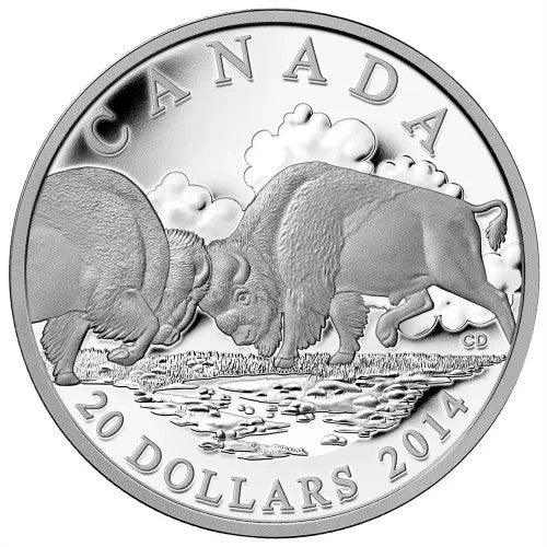 Canada 2014 $20 The Bison: The Fight Silver Coin 1 Oz. - NumisFind