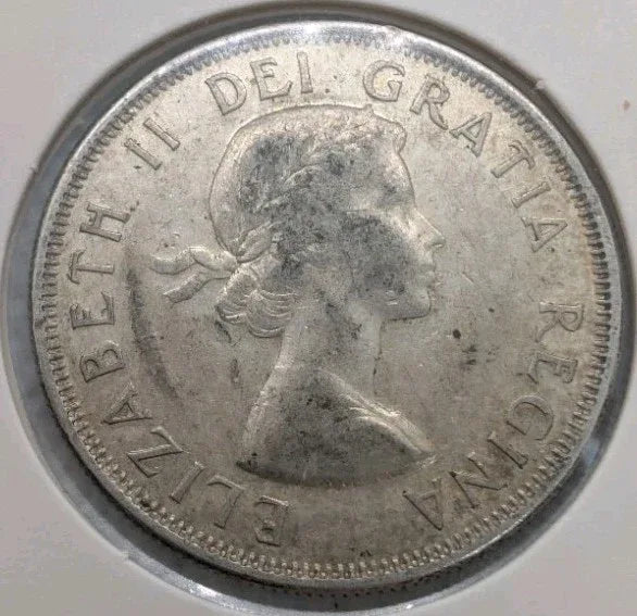 1963 Canadian 50 Cents .800 Silver Half Dollar Queen Elizabeth II Circulated - NumisFind