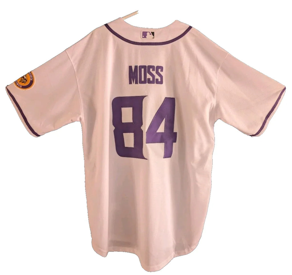 NFL Randy Moss #84 Vikings Jersey XXL MLB Shirt Style Genuine MLB Merchandise - NumisFind