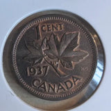 1937 Canada Small Cent Canadian 1 penny coin Almost Uncirculated ! - NumisFind