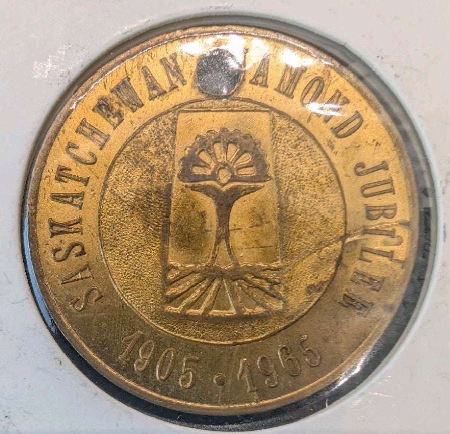 Holed Canada 1905-1965 Saskatchewan Diamond Jubilee Brass Token0