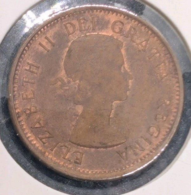 1959 Canada Small Cent Canadian 1 penny coin1