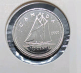 Mint error - Dbl Strike Trough Obv Canada 2000 W Rare Winnipeg Gem Mint 10 Cent2