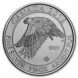 2016 Canada 1.5oz Falcon .9999 Fine Silver $8 Issue, UNC0